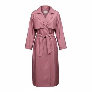 Chic Vintage Worthington Essentials Long Trench Pink Barbiecore classic preppy.